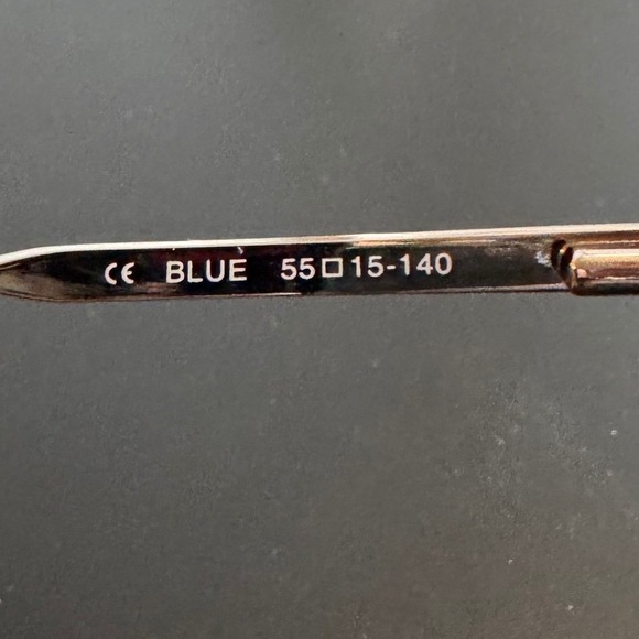 Origin OR1002 Sunglasses Oversized Blue Rectangular Frames Gold Accents Designer - Picture 6 of 13